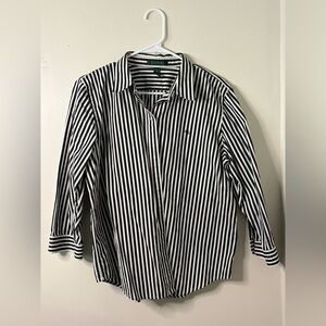 Ralph Lauren Black and White Striped Casual Shirt